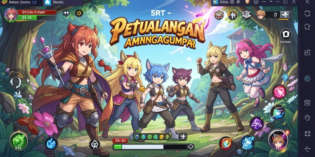 Gameplay 5RT dengan karakter anime yang menarik.
