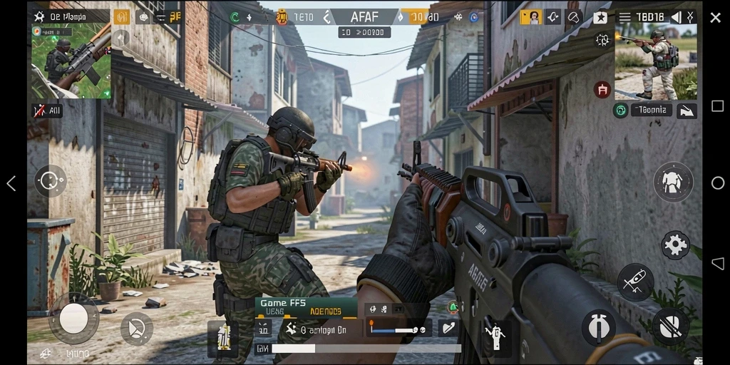 Gameplay intens AFAF dengan adegan pertempuran yang mendebarkan.