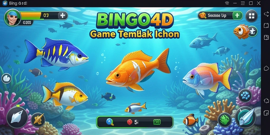 Tampilan gameplay Tembak Ikan yang seru dan menarik di BINGO4D.