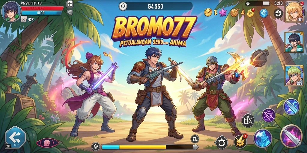 Gameplay seru BROMO77 dengan berbagai karakter anime.
