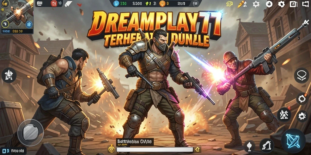 Gameplay seru dan mendebarkan di DREAMPLAY77 Battle Royale.