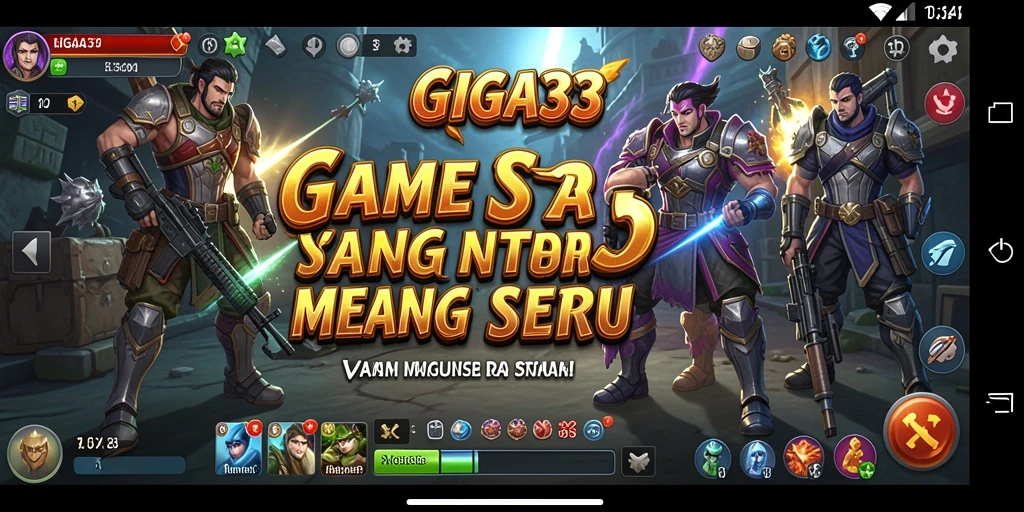 Screenshot GIGA33 menunjukkan pertempuran strategi yang mendebarkan.