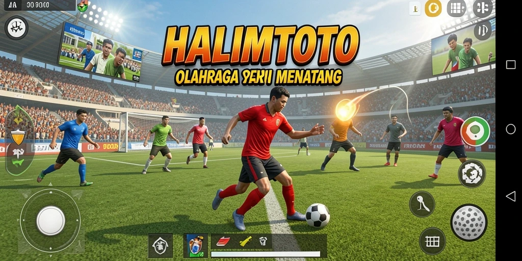 Screenshot gameplay seru HALIMTOTO yang menampilkan aksi olahraga.