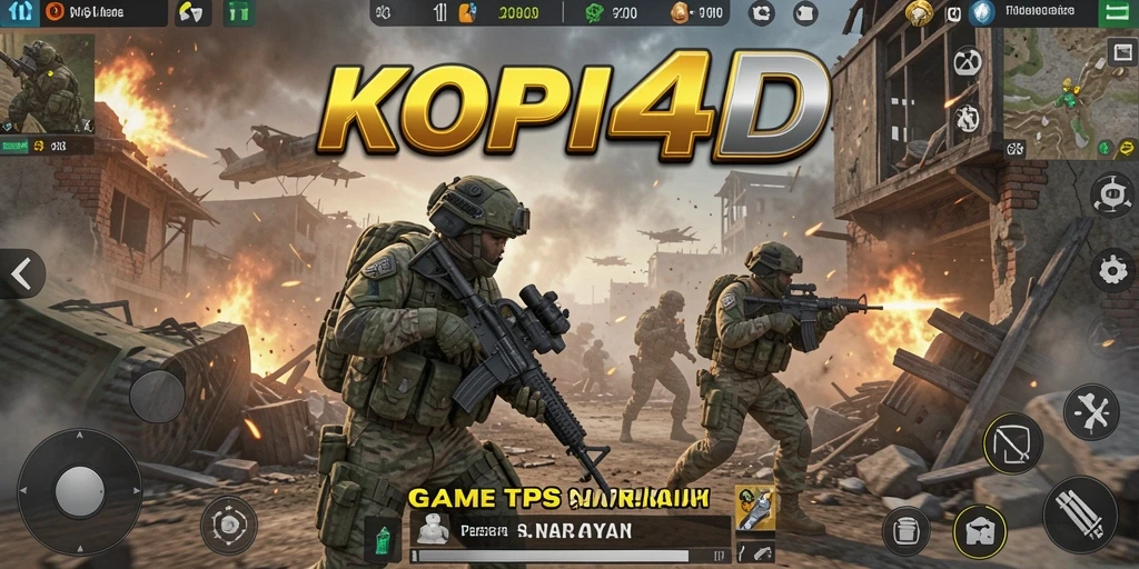 Tampilan gameplay menegangkan di KOPI4D dengan aksi tembak-menembak.