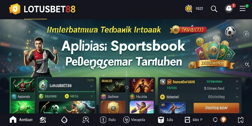 Screenshot menunjukkan antarmuka taruhan Sportsbook dari LOTUSBET88.
