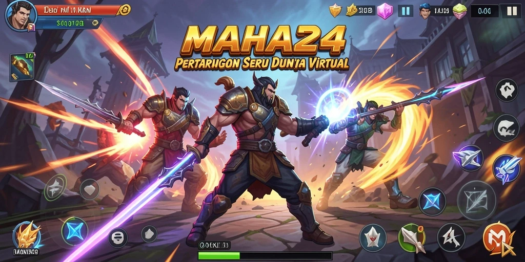 Gameplay pertarungan seru di MAHA24 dengan karakter unik.