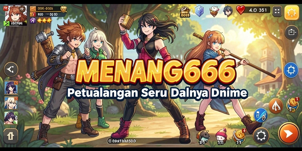 Screenshot gameplay MENANG666 menunjukkan pertarungan karakter anime yang seru.