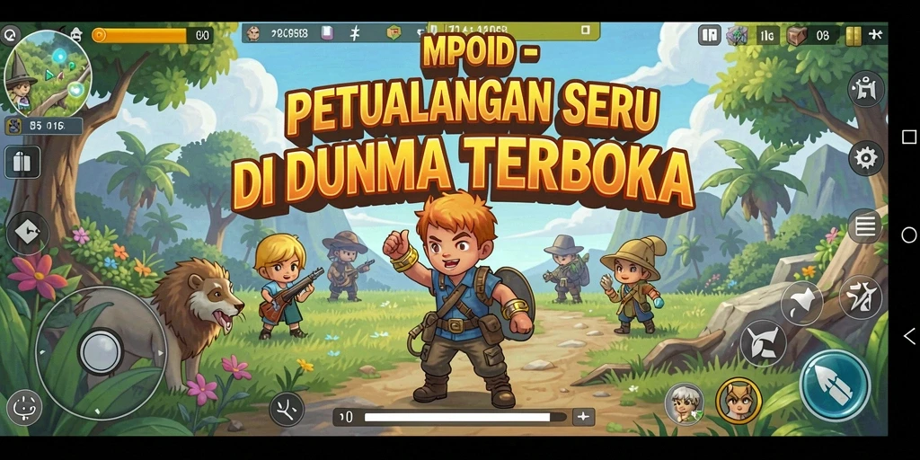 Tampilan gameplay MPOID yang memukau di dunia terbuka.