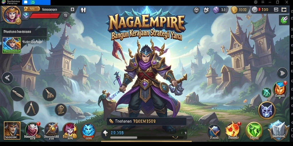 Tangkapan layar menampilkan pertempuran strategis penuh aksi di NAGAEMPIRE.