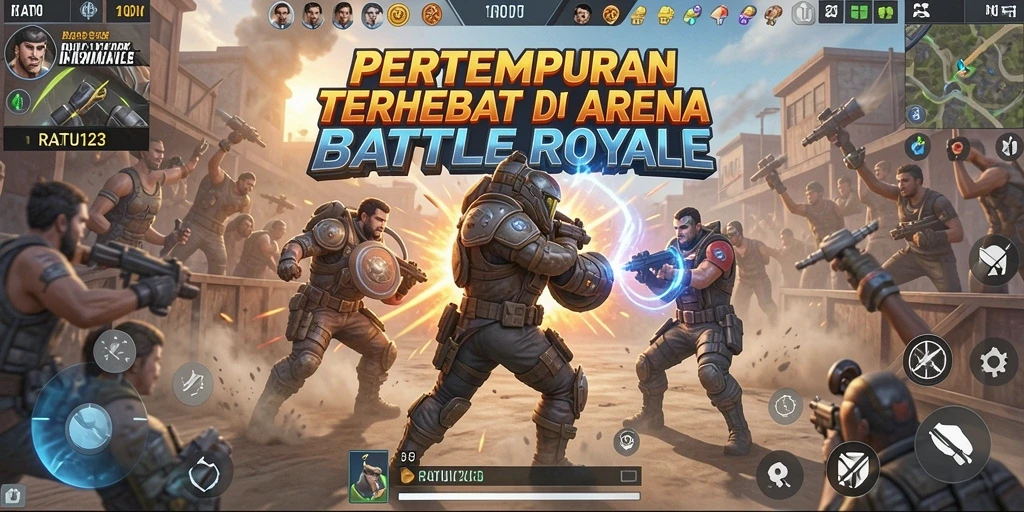 Tampilan gameplay menegangkan dari RATU123 di arena Battle Royale.