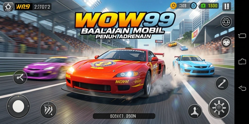 Tampilan menegangkan dari gameplay balapan mobil WOW99 yang memukau.