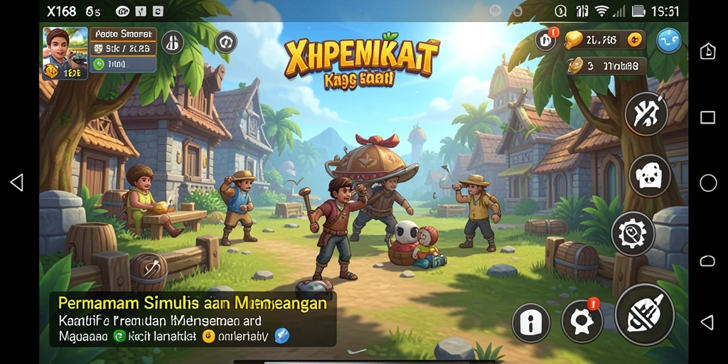 Tampilan layar permainan X168 yang menunjukkan interaksi antar karakter.